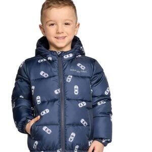 Miles the Label Kids Navy Puffer Jacket, Cars